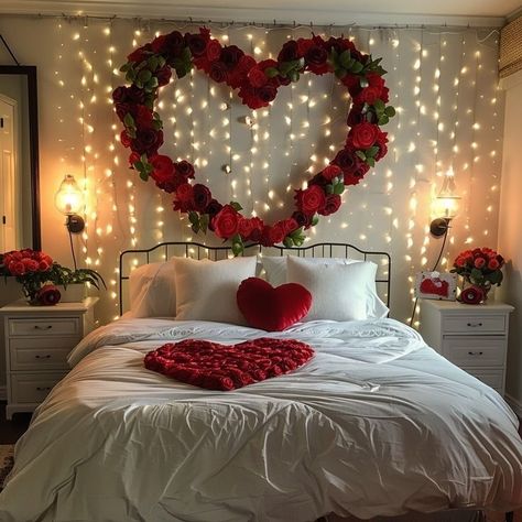 Hi Friends Some Surprise able Thing is waiting for you click on the given below link Romantic Room Aesthetic, Romance Room, Beautiful Ceiling Designs, Bridal Room Decor, Room Surprise, Romantic Room Surprise, Rose Bed, Romantic Valentines Day Ideas, Romantic Room Decoration