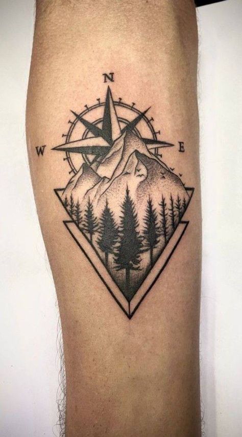 Mountain Tattoos, Simple Tattoos For Guys, Irish Tattoos, Hiking Tattoo, Tasteful Tattoos, Simple Tattoo Designs, Eagle Tattoos, Mountain Tattoo, Small Tattoos For Guys