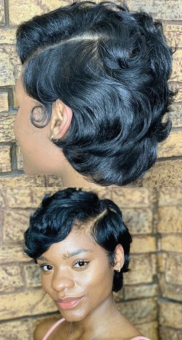 Medium Crop Hairstyles For Women, Shirt Bobs For Black Women, Blowout Styles For Short Natural Hair, Relaxed Hair Short Bob, Simple Short Hairstyles For Black Women, Short Weave Bobs Black Women, Growing Out A Pixie Black Women, Long Pixie Hairstyles Black Women, Short Big Chop Hairstyles