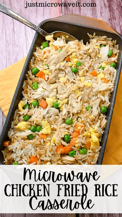 Oven Chicken Fried Rice, Microwave Stir Fry, Microwave Fried Rice, Rice In The Microwave How To Cook, Rice In Microwave, Microwave Rice, Microwave Chicken Recipes, Microwave Recipes Dinner, Instant Rice Recipes