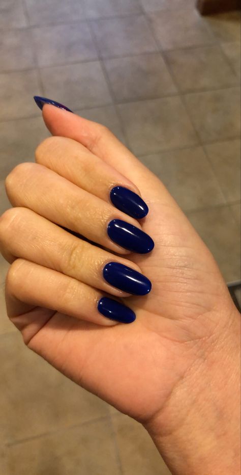 Indigo Nails Colour, Dark Blue Gel Nails, Dark Blue Nails, Navy Nails, Blue Gel Nails, Simple Acrylic Nails, Dark Nails, Really Cute Nails, Girls Nails