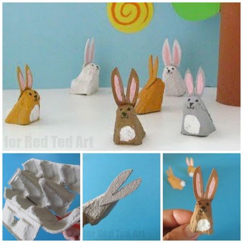 Red Ted Art, Easter Arts And Crafts, Egg Cartons, Egg Carton Crafts, Pokemon Gifts, Easter Art, Easter Bunnies, Bunny Crafts, Easter Activities