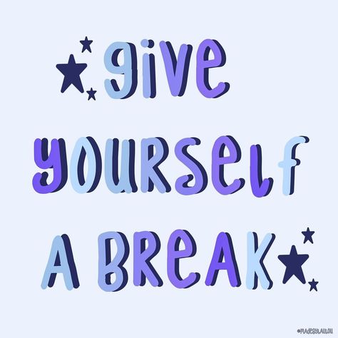 ☆ madebylaulou ☆ on Instagram: “✨ GIVE YOURSELF A BREAK✨ this is your sign to stop being so hard on yourself all the time & to start being kinder to yourself! Xo,…��” Taking A Break Quotes, Take A Break Quotes, Give Yourself A Break, Be Kind To Yourself, Take A Break, Wise Quotes, Pretty Words, Allianz Logo, Take A