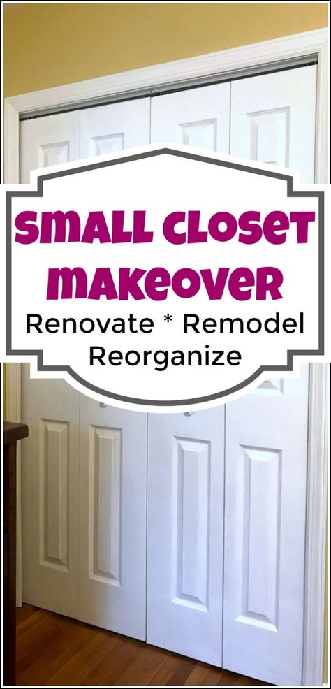 Organizing a small closet can be tricky. Here are my best ever solutions for small closet organization as well as how to organize shoes in a small closet. With a small closet organizer, you can fit more than you think. organize small closet, organizing small closet, how to organize a small closet via @justthewoods Organizing Kids Shoes In Closet, Standard Closet Ideas, Guest Bedroom Closet Combo, Cabinet For Small Bedroom Closets, Top Shelf Closet Organization Ideas, Closet Into Bookshelves, Guest Closet Ideas, How To Make Small Bedroom Look Bigger, Guest Room Closet Organization