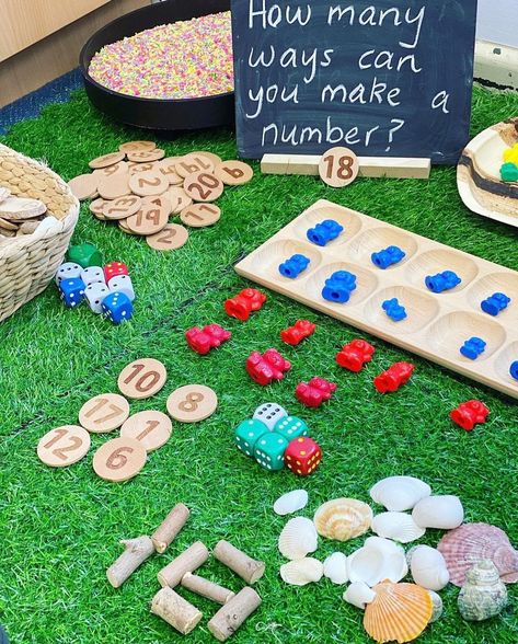 Tam | Kindergarten Teacher on Instagram: “How many ways can you make a number? 💡🤔 I love putting out open ended activities like this in our Kindergarten Discovery room, and seeing…” Open Ended Activities, Number Sense Kindergarten, Early Years Maths, Early Years Teacher, Number Activities, Math Activity, Math Numbers, Kindergarten Teacher, Classroom Design