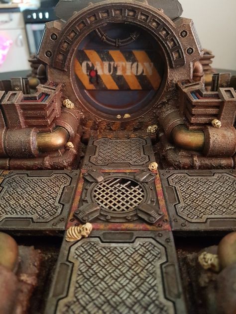 Space Diorama, Scifi Lab, Steampunk Building, Sci Fi Aesthetic, Sci Fi Wall, Space Hulk, Sci Fi Games, Sci Fi Miniatures, Warhammer Terrain