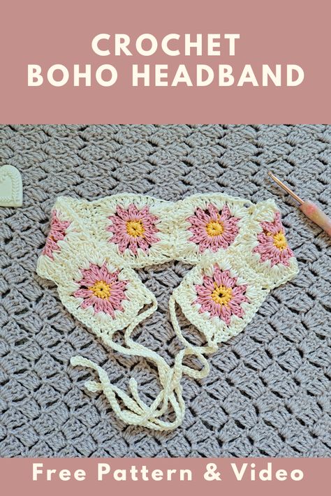 Easy Crochet Headbands, Crochet Flower Headbands, Boho Crochet Patterns, Crochet Hairband, Crochet Headband Pattern Free, Crochet Bandana, Hippie Crochet, Crochet Headband Pattern, Crochet Hair Accessories