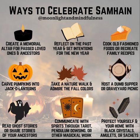 Secular Witchcraft, Samhain Party, Samhain Ideas, 8 Sabbats, Samhain Blessings, Academic Portfolio, Wicca Holidays, Samhain Traditions, Ritual Ideas