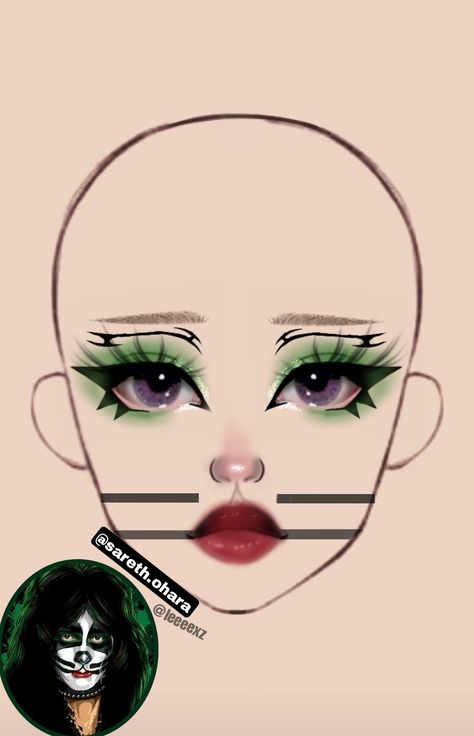 Kiss Band Makeup, Band Makeup, Extra Makeup, Maquillaje Aesthetic, Monster High Makeup, Band Kiss, Makeup Charts, Anime Cosplay Makeup, Makeup Drawing