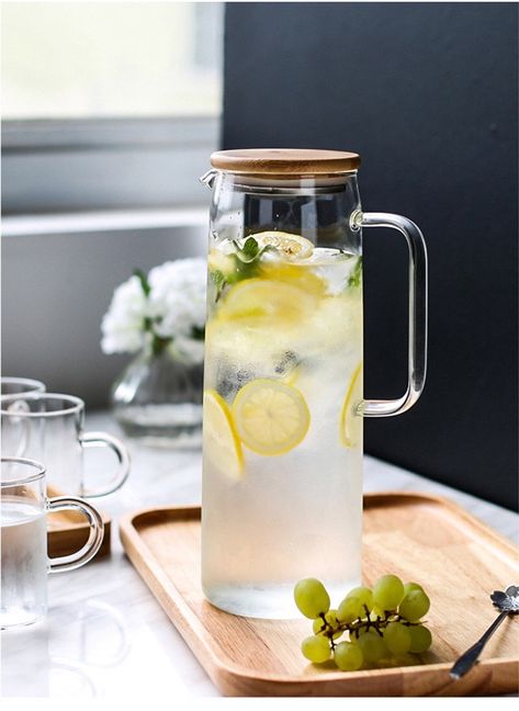 Fruit Soda, Serving Pitchers & Carafes, Water Carafe, Kitchen Glass, Water Kettle, Heat Resistant Glass, Glass Water Bottle, Iced Drinks, Glass Pitchers