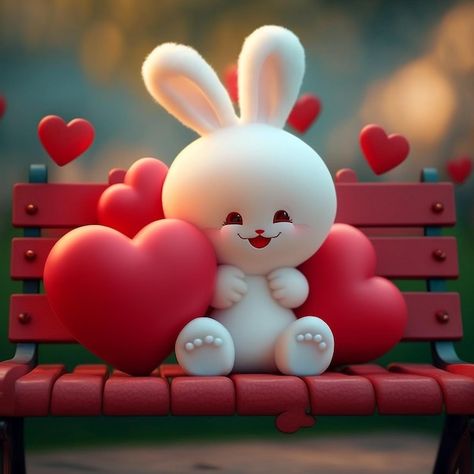 Cute cartoon kawaii bunny with heart val... | Premium Photo #Freepik #photo #cute-bunny #baby-rabbit #cute-rabbit #bunny Cute Cartoon Rabbit, Valentine's Day Illustration, Bunny Cartoon, Cute Bunny Pictures, Baby Rabbit, Cartoon Kawaii, Cute Bunny Cartoon, Day Illustration, Emoji Pictures