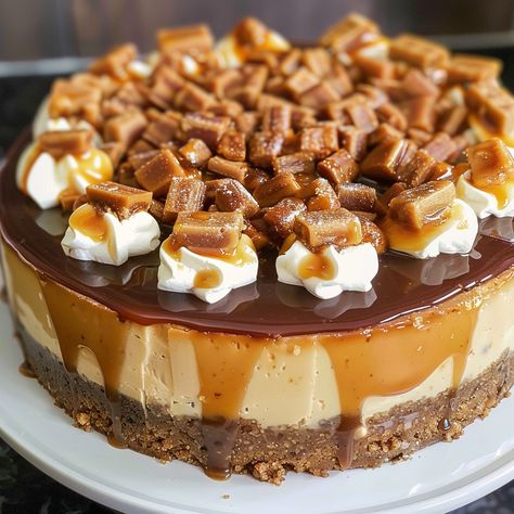 Easy Recipe for Caramel Cheesecake with Toffee Topping – Charm Recipes Cheesecake With Caramel Topping, Toffee Caramel Cheesecake Dip, Toffee Cheesecake Recipes, Caramel Cheesecake Dip, Recipe For Caramel, Toffee Cheesecake, Caramel Recipe Easy, Cheesecake Dip, Caramel Toffee