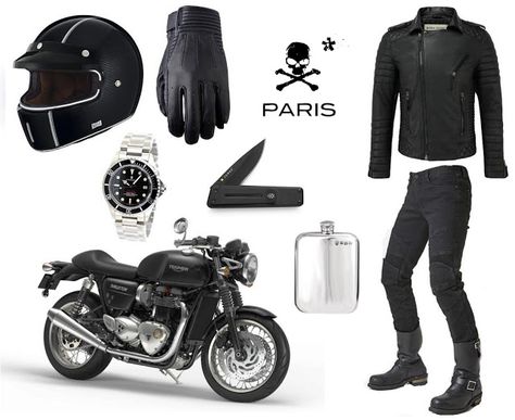 Vintage Racers Starter Motorcycles, Mens Motorcycle Outfit, Biker Outfit Men Motorcycles, Cafe Racer Leather Jacket Vintage, Cafe Racer Leather Jacket For Motorcycling, Black Cafe Racer Biker Jacket, Cafe Racer Black Motorcycle Outerwear, Motorcycle Fashion Men, Cafe Racer Clothing