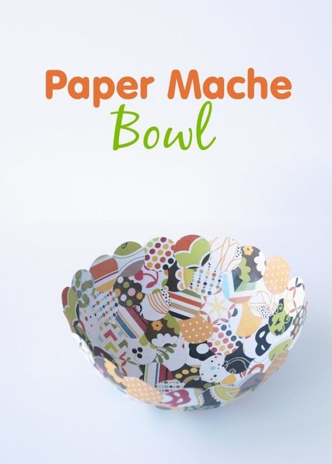 Paper Mache Bowl | Endlessly Inspired Crazy Crafts For Kids, Fall Decor Paper, Paper Mache Crafts For Kids, Paper Mache Bowl, Paper Plate Animals, Homemade Paper, Paper Construction, Paper Mache Bowls, Diy Bowl