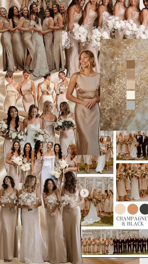 Champagne Brides Maids Dresses, Elegant Bridesmaid Dresses Champagne, Rustic Wedding Ideas Bridesmaid, Champagne Hex Code, Champagne Mix And Match Bridesmaid Dresses, Bridesmaid Dresses Pallet, Wedding Color Schemes With Champagne, Wedding Themes Champagne Color, Fall Wedding Champagne Color