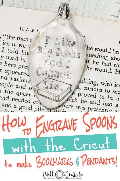 How to Engrave Spoons to Make Bookmarks (with the Cricut Engraving Tool). Engraving With Cricut Maker, Cricut Engraving Projects, Cricut Maker Projects, Cricut Materials, Cricut Engraving, Engraving Cricut, Make Bookmarks, Engraving Projects, Cricut Hacks