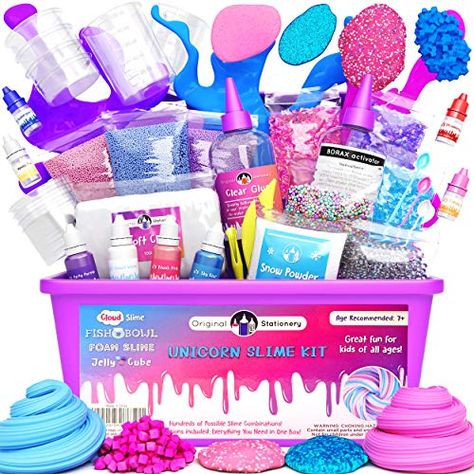 The 22 Best Gifts for 7-Year-Old Girls in 2020 Slime Making Kit, Unicorn Slime, Justice Backpacks, Slime Containers, Slime Kits, Slime Ideas, Slime Making, Pretty Slime, Galaxy Slime