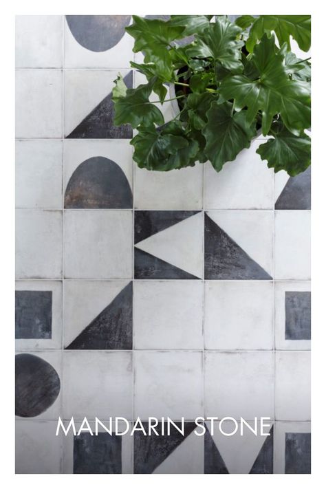 Tiled Wall, Mandarin Stone, Monochrome Decor, Interior Tiles, Black And White Tiles, Josef Albers, Geometric Tiles, Tile Inspiration, Tile Wall