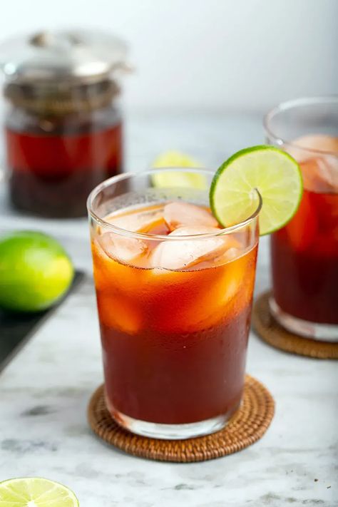 Thai Iced Tea with Lime (Cha Ma Nao) | Made w/ the same tea mix, but without dairy & with lime juice. So refreshing & perfect for summer! #thaiicedtea #lime #icedtea #tea #thaitea #summerrecipe #easyrecipe #dairyfree #thairecipe #drink | The Missing Lokness Traditional Asian Dish, Thai Iced Tea, Lime Tea, Unique Ingredients, Making Cold Brew Coffee, Orange Food Coloring, Best Thai, Thai Tea, Los Angeles International Airport