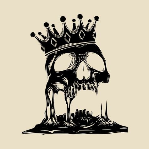 Check out this awesome 'Skull+Crown' design on @TeePublic! Skull Crown Tattoo Design, Cool Skull Drawings Sketches, Skeleton With Crown, Skull Wearing Crown, Skull With A Crown, Skull And Crown, Skull Drawing Sketches, Friends Tattoos, Cool Skull Drawings