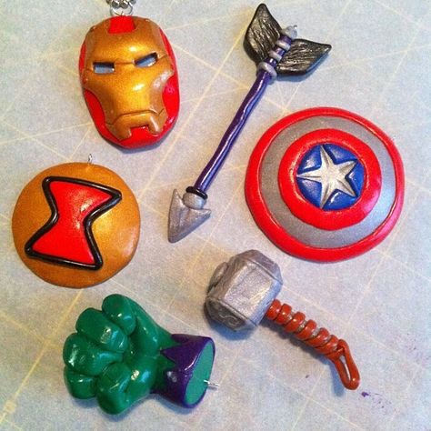 The Avengers Pendants by Geisha-Neko.deviantart.com on @deviantART Beads Of Courage, Thor The Dark World, Captain America The Winter Soldier, Clay Keychain, Dark World, Clay Wall Art, The Winter Soldier, Polymer Clay Diy, The Dark World