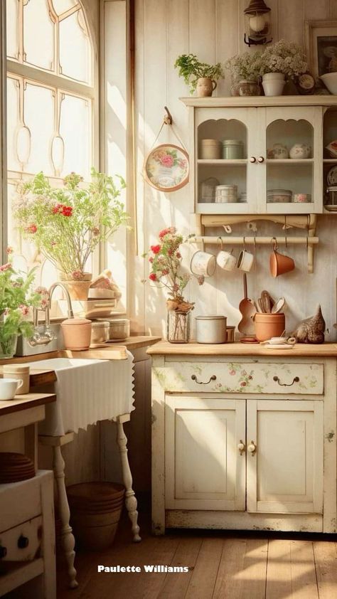 Whimsical Cottage Interior, English Cottage Kitchens, Sophisticated Kitchen, Outdoor Bathroom Design, Urban Kitchen, Budget Kitchen, Aesthetic Kitchen, Kitchen Decor Ideas, Cottage Life