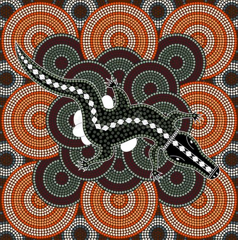 A illustration based on aboriginal style of dot painting depicting crocodile #Sponsored , #Sponsored, #paid, #based, #style, #depicting, #aboriginal Aboriginal Animals, Australia Art, Gallery Poster, Aboriginal Dot Painting, Aboriginal Dot Art, Aboriginal Painting, Aboriginal Culture, Kitchen Splashback, Mandala Dots