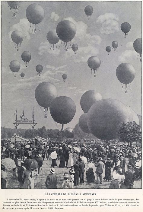 Hot air balloon races in 1900 Paris Tumblr, Balloon Race, Paris 1900, World Fair, Old Paris, French History, Paris Photo, Historical Images, Vintage Paris