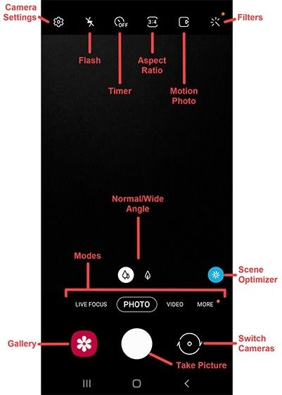 Samsung Galaxy Note9 - Common Camera Settings | Verizon Samsung Mobile, Phone Camera, Camera Settings, Aspect Ratio, Wide Angle, Mobile Phone, Flash, Samsung Galaxy