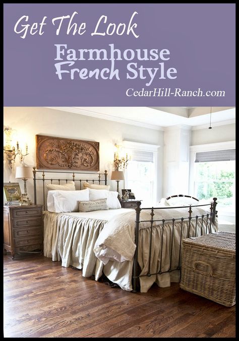 Tour a French bedroom and get ideas you can use in your home.  www.cedarhillfarmhouse.com Cedar Hill Farmhouse, French Farmhouse Decor, French Country Bedrooms, French Bedroom, Bedroom Retreat, Country Bedroom, Style Deco, Dreamy Bedrooms, French Farmhouse