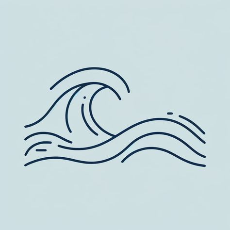 Whisper of Waves Canvas Simple Wave Design, Wave Drawing Simple, Drawing Of Waves, Cool Line Drawings, Water Line Drawing, Ocean Waves Drawing, Wave Design Pattern, Wave Line Drawing, Waves Line Art