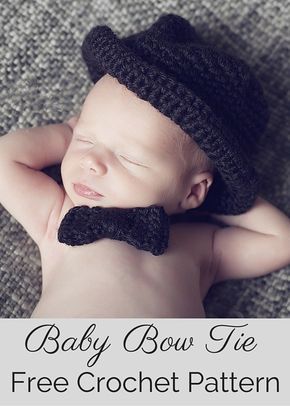 Crochet Bow Ties, Crochet Bow Pattern, Crochet Baby Ideas, Crochet Baby Photo Prop, Baby Boy Crochet, Bandeau Au Crochet, Crochet Headband Pattern Free, Crochet Photo Props, Boy Crochet