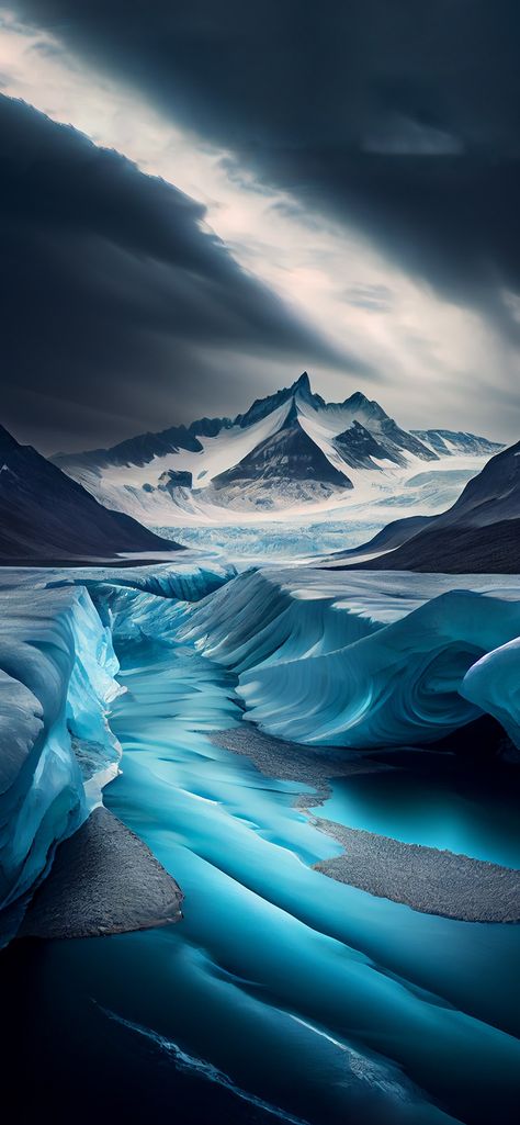 Glacier Aesthetic, Radiant Wallpaper, Arctic Aesthetic, Glacier Wallpaper, Ying Yang Art, Android Aesthetic, Sunset Canvas Painting, I Love Wallpaper, Love Wallpaper Download