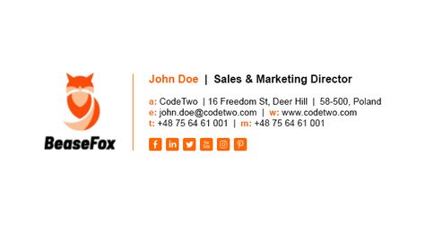 Animated Email Signature, Signature Generator, Mail Signature, Email Signature Templates, Marketing Director, Media Icon, Social Media Icons, Free Email, Shades Of Orange