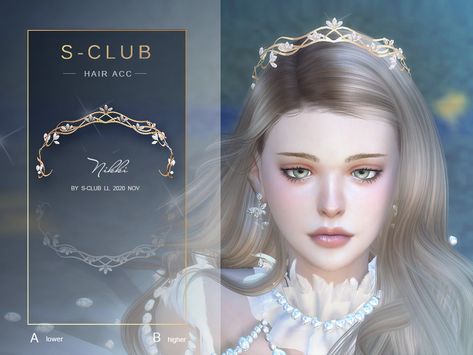 The Sims Resource - S-Club LL ts4 Hair CC 202018 Sims 4 Princess Crown, Sims 4 Mermaid Accessories Cc, Sims 4 Cc Princess Shoes, Sims 4 Princess Hair Cc, Sims 4 Cc Clothes Princess, Sims 4 Royal Cc Crown, Sims 4 Fancy Hair, Sims 4 Crowns, Sims 4 Princess Hair