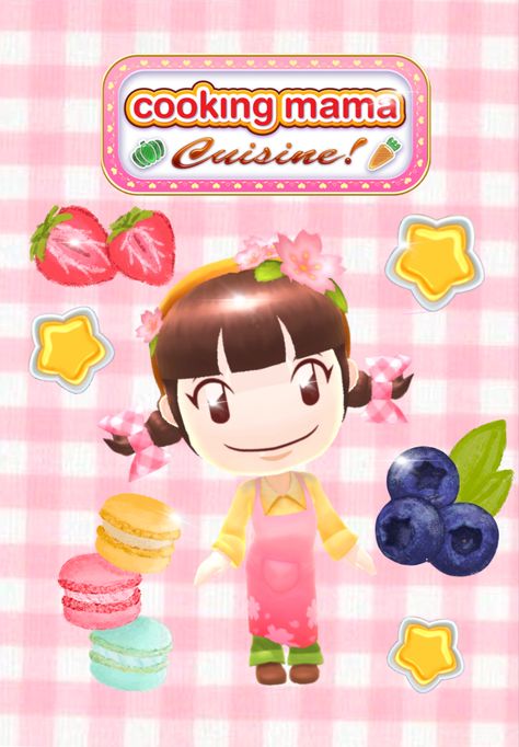 Cooking Mama Wallpaper, Cooking Mama Aesthetic, Cooking Mama Fanart, Cooking Mama Pfp, Macaroons Drawing, Cooking Mama Game, Nintendo Poster, Nintendo Aesthetic, Cooking Poster