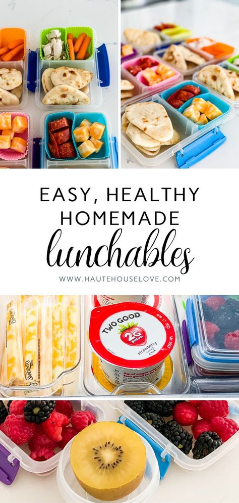 Easy, Healthy, Homemade Kids Lunchables Homemade Lunchables, School Lunchbox Ideas, Diy Lunchables, Lunch Photos, Snack Boxes Healthy, Printable Grocery List, Lunch Items, Apple And Peanut Butter, School Lunch Ideas