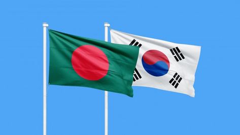 Bilateral trade between Bangladesh and South Korea reached a record high of $2.01 billion from January and November this year, registering a 54.6 per cent year-on-year growth. Bangladeshi Flag, South Korea Flag, Bangladesh Flag, Korea Flag, Korean Flag, Traditional Market, Daily Star, Economic Development, South Asian