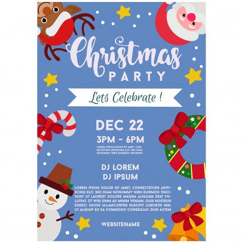 Christmas Promo Poster, Santa Claus Party Ideas, Christmas Poster Graphic Design, Poster Christmas Design, Xmas Poster Design, Christmas Party Invitations Ideas, Christmas Party Poster Design, Christmas Poster Ideas, Christmas Event Poster