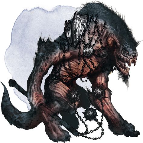 Yeenoghu-5e Dark Creatures, Creepy Monster, D D Monsters, Cool Monsters, Fantasy Beasts, Monster Concept Art, Dnd Art, Fantasy Monster, Monster Design