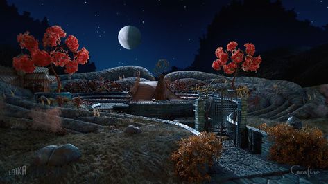 Magic awaits! The Other World garden is perfect for video conferencing or desktops alike (16:9, 1920 x 1080px) Coraline Garden, Henry Selick, Halloween Desktop Wallpaper, Laika Studios, Kubo And The Two Strings, Coraline Movie, Coraline Aesthetic, Coraline Jones, Mac Wallpaper