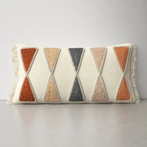 Wayfair | Decorative Bedroom Throw Pillows You'll Love in 2024 Mid Century Modern Pillows, Throw Pillows Bedroom, Orange Pillow, Geometric Pillow Covers, Geometric Embroidery, Geometric Throw Pillows, Chic Rug, Creative Co Op, Linen Throw Pillow