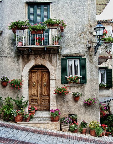 #Door #House #Molise learn from the italians about the way to enhance and display your door onto the road or your stone verandas and patios Flowers Balcony, Dream Summer, European City, Italian Architecture, Casas Coloniales, Italian Home, Beautiful Doors, Beautiful Buildings, Pretty Places