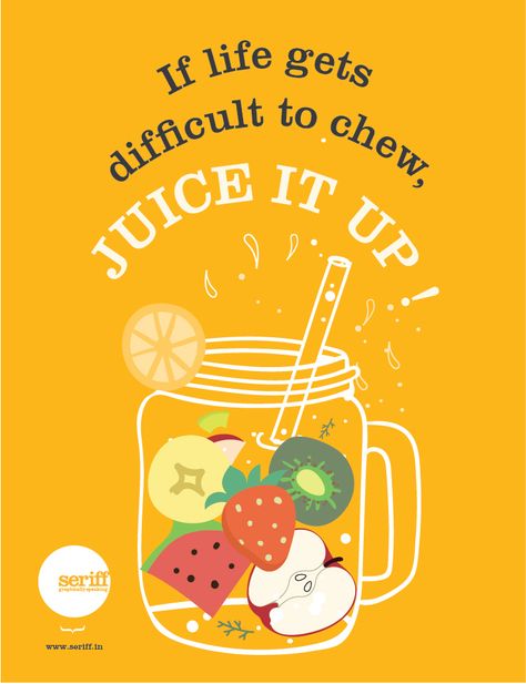 If life gets difficult to chew...juice it up #life #work #difficulties #problems #situations #positive #chew #juice #food #graphicdesign #Seriff Juice Bar Quotes, Juice Pictures Instagram, Juice Quotes Funny, Quotes For Restaurant, Fruit Juice Brands, Story Captions, Farewell Decorations, Juice Quotes, Stall Decorations