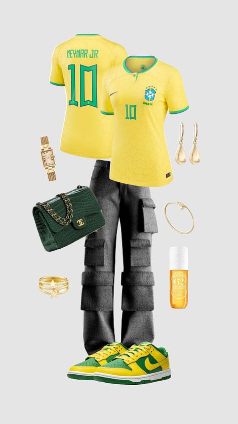 Meeting Outfit, Football Jersey Outfit, Football Fashion, Jersey Outfit, Football Outfits, Neymar Jr, Women's Costumes, Lookbook Outfits, Casual Fits