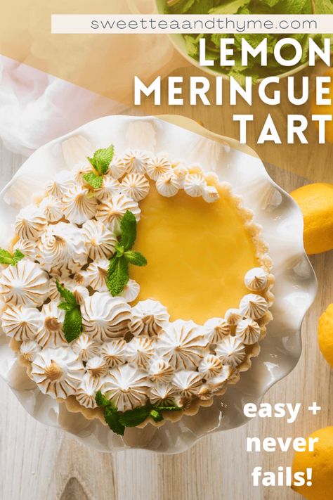 Tart Shell Recipe, Lemon Meringue Recipe, Easy Lemon Meringue, Bulk Meals, Lemon Meringue Tartlets, Lemon Meringue Tarts, Toasted Meringue, Meringue Tart, Lemon Curd Tart