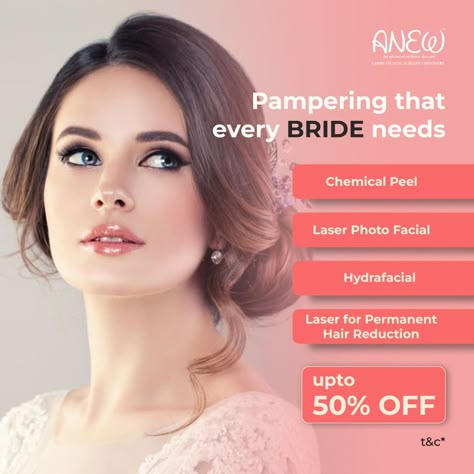 Are you a bride-to-be? Anew's Bridal Packages are definitely for you! Pamper yourself for D-Day with Chemical Peel, Laser Photo Facial, Hydra Medifacial, and Laser for Permanent Hair Reduction. Book your appointment now! 📞9980366994 📍 Bangalore • Goa • Maldives #skinglow #hydramedifacial #glowingskin #chemicalpeel #permanenthairreduction #laserphotorejuvenation #anewcosmeticclinic #banashankari #bridalpackages #anew Photo Facial, Bridal Facial, Bridal Skin, Cream Poster, Laser Facial, Prp Hair, Cosmetic Clinic, Hydra Facial, Bridal Packages