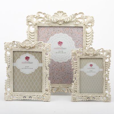 Ophelia & Co. Avah 3 Piece Baroque Picture Frame Set Classic Picture Frames, Picture Frame Table, 3 Picture Frame, Jeweled Picture Frame, Clip Picture Frame, Picture Frame Gallery, Ornate Picture Frames, Picture Frame Set, Antique Picture Frames