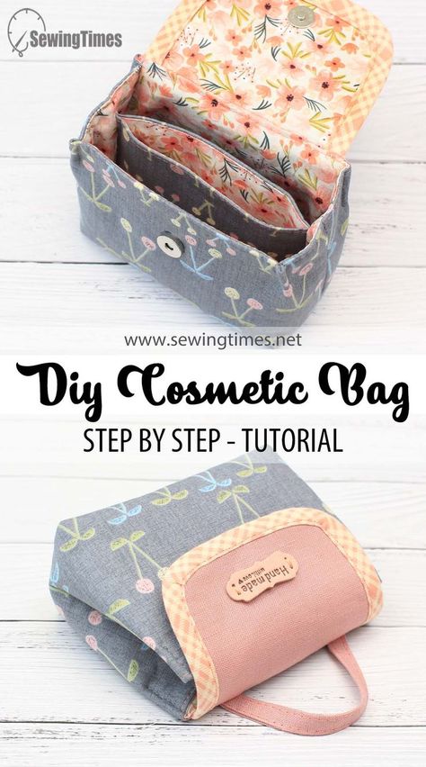 No Sew Purse, Sew Purse, Hand Bags Ideas, Cosmetic Bags Diy, Diy Sy, Cute Pouch, Bag Sewing Pattern, Sac Diy, Sewing Machine Projects