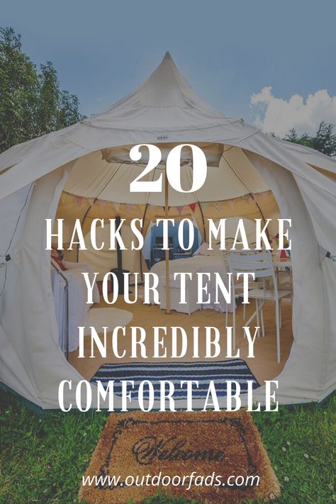 Tent Hacks Camping, Cabin Tents For Camping, Camping Tent Decor, Glamping Ideas Tent Campsite, Simple Tent Camping, Camp Tent Set Up, Camp Set Up Ideas Glamping, Tent Diy Outdoor, Cool Tent Set Ups